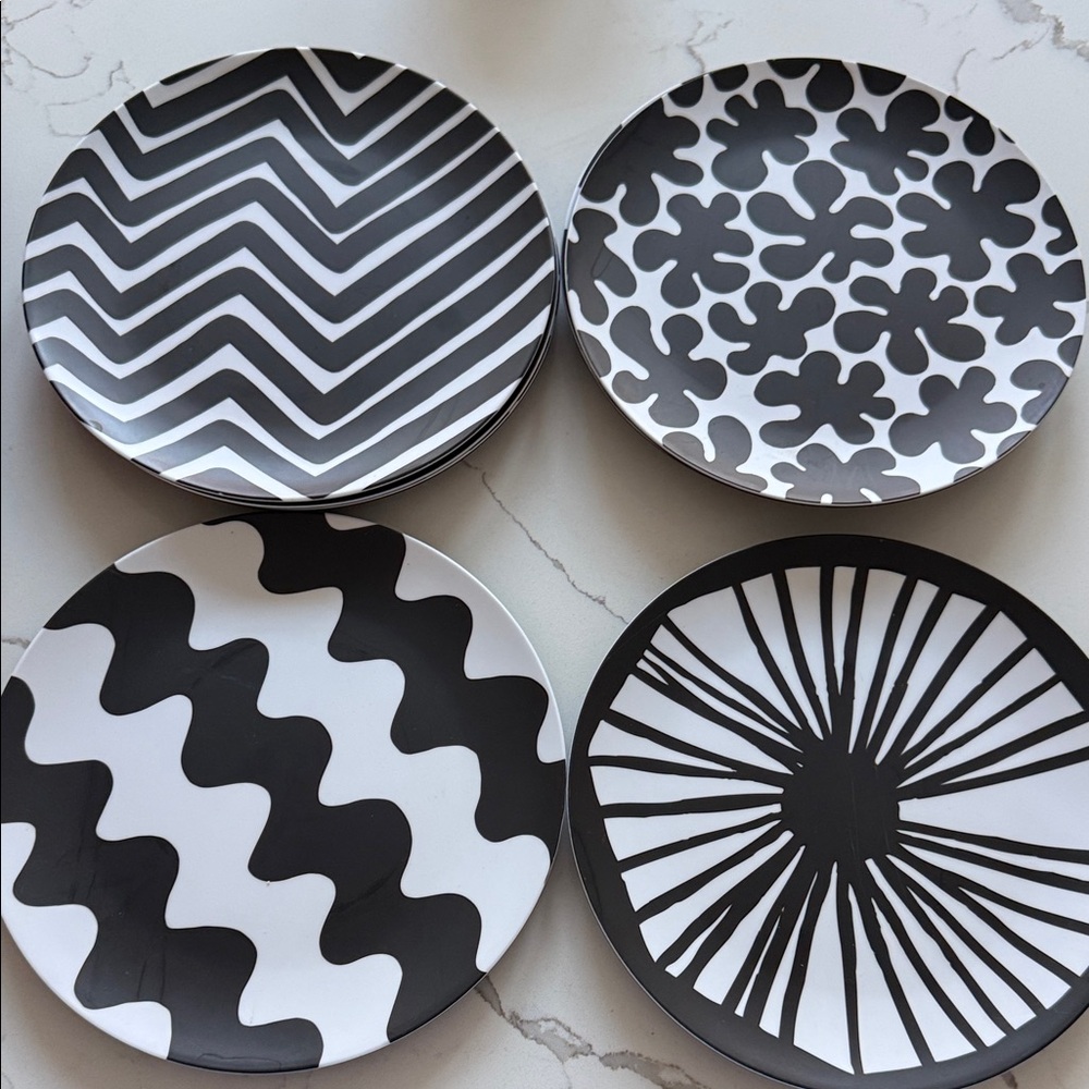 Set of Black and White Graphic Plates